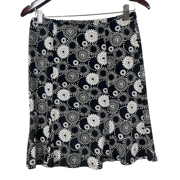 Express 90s Y2K A Line Mini Skirt Stretchy Small Black Floral Fairygrunge Goth - Picture 3 of 5